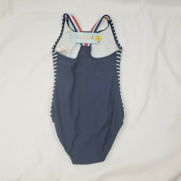 Girls' One Piece Swimsuit - Cat & Jack™ Red White - Picture 8 of 12